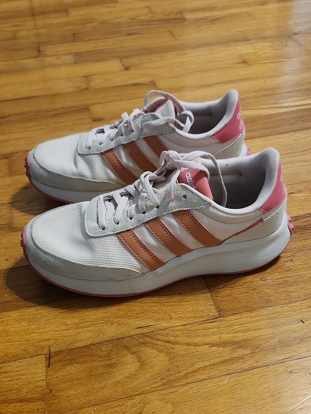 Adidas Women's Sneakers with Pink and Coral Accents Sz 7 Fit Like 7.5